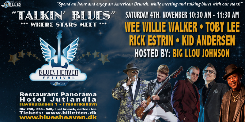 image of flyer for Talkin Blues event at Blues Heaven Festival, Denmark