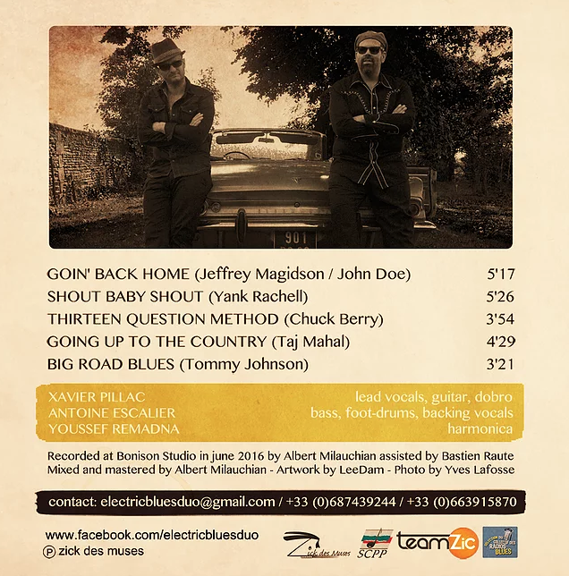 image of the Electric Blues Duo EP back cover