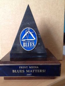 image of Blues Foundation award given to Blues Matters magazine for Keeping The Blues Alive