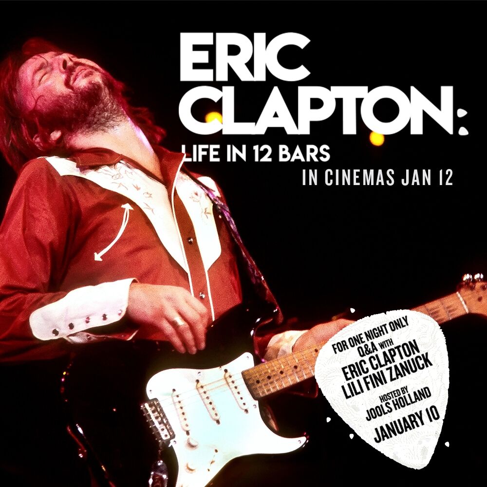 image of advert for Eric Clapton film Life in 12 bars