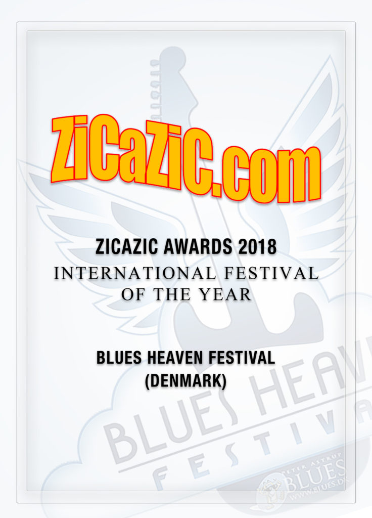 image of International Festival of the Year Zicazic Award 2018 for Blues Heaven Festival in Denmark
