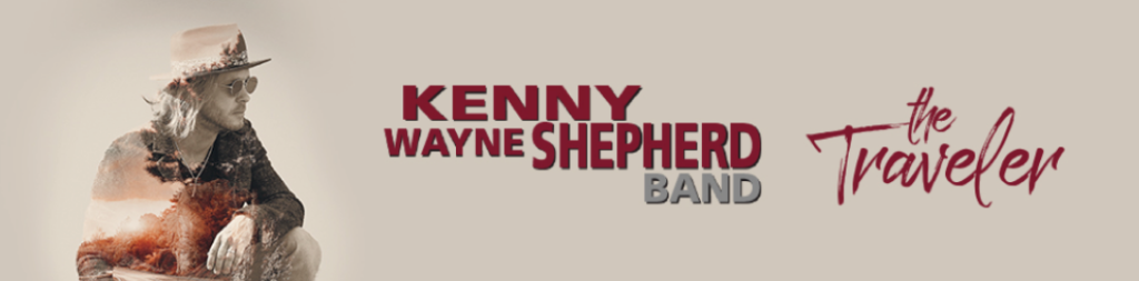 image of kenny wayne shepherd banner for new album release for the traveller