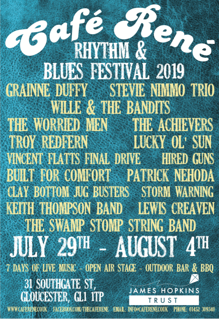 image of poster for Cafe Rene rhythm and blues festival on July 29th - August 4th 2019