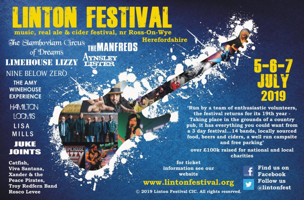 image of poster advertising linton festival in herefordshire in july 2019