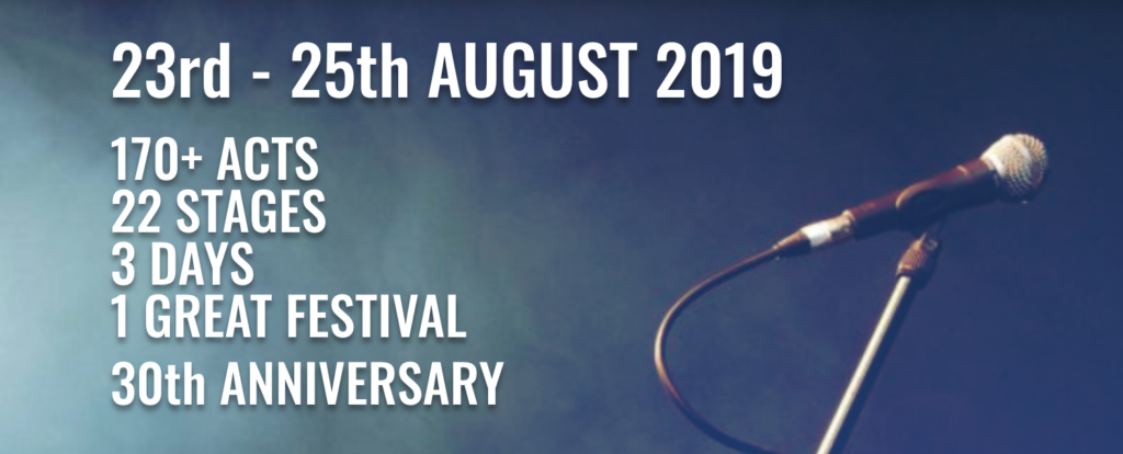 image of banner for colne blues festival 23rd - 25th august 2019