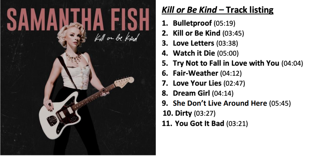 image of album cover and track listing for samantha fish kill or be kind