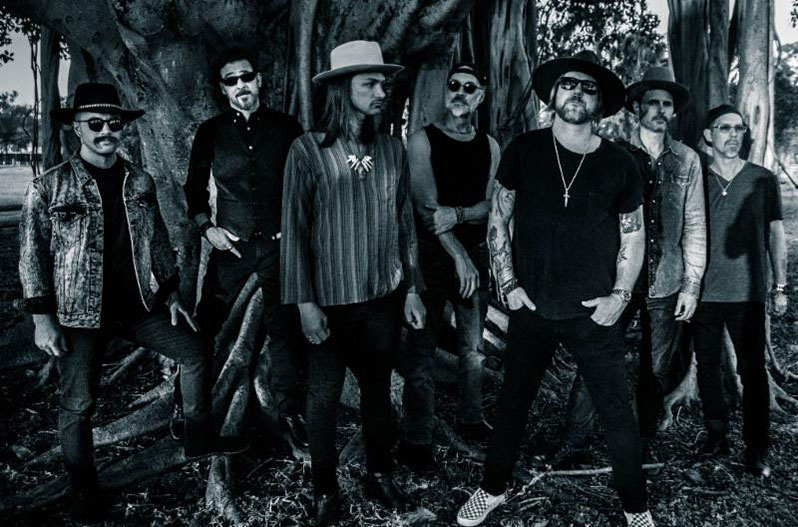 black & white image of the allman betts band