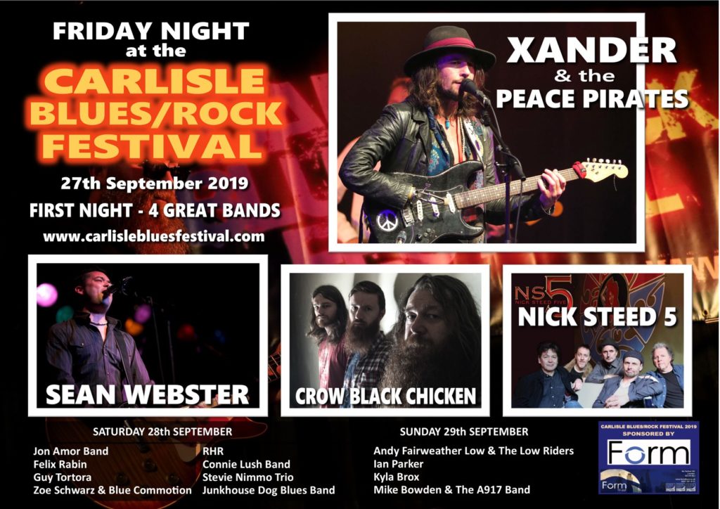 image of lineup for carlisle blues rock festival artists 2019