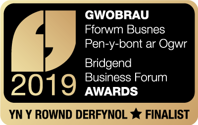 IMAGE OF FINALIST BADGE IN BRIDGEND BUSINESS FORUM AWARDS