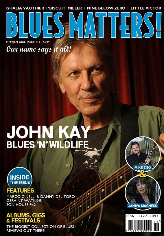 image of front cover for issue 111 of blues matters