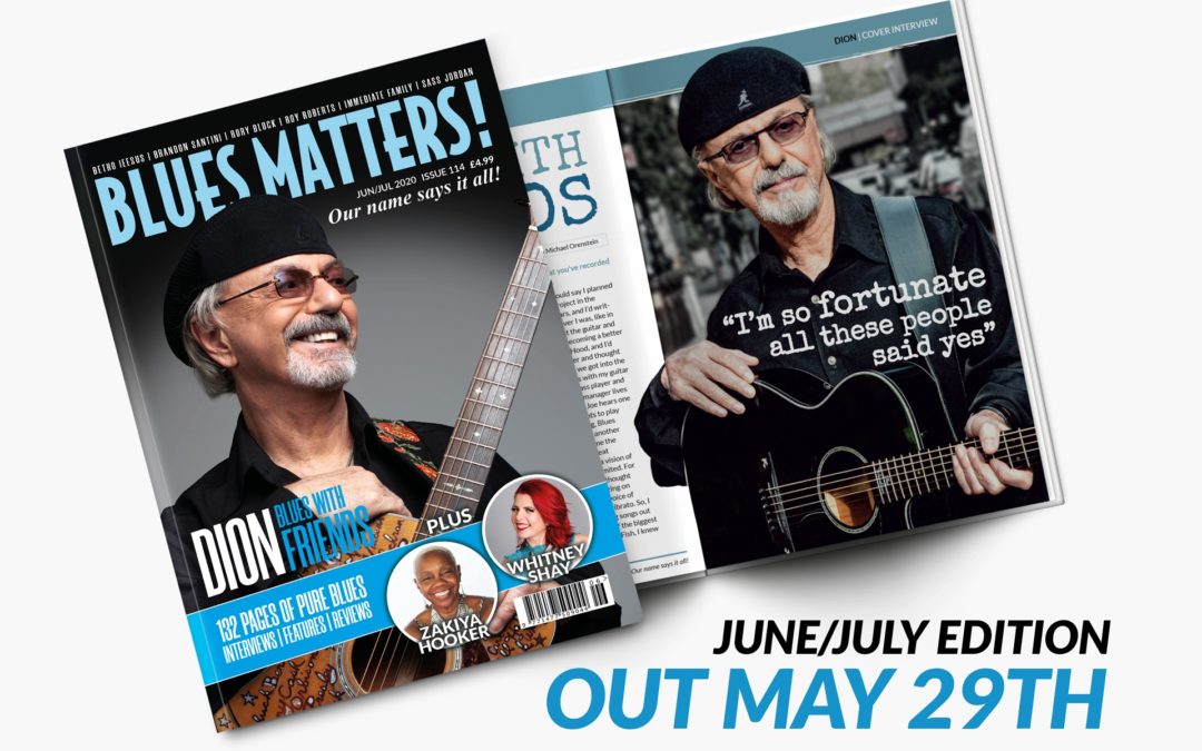 image of issue 114 of blues matters magazine with dion pictured on the cover