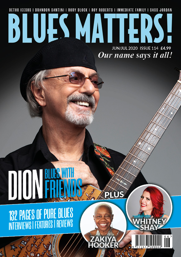 image of cover for blues matters magazine issue 114 with dion