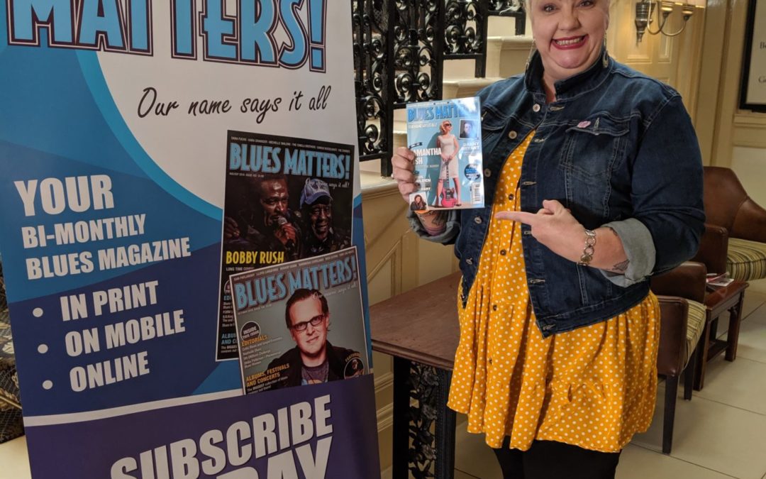 image of kaz hawkins with blues matters banner