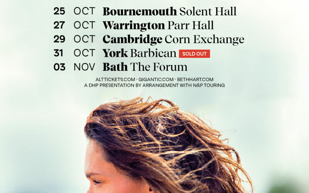 Beth Hart’s English Tour starts Monday October 25th