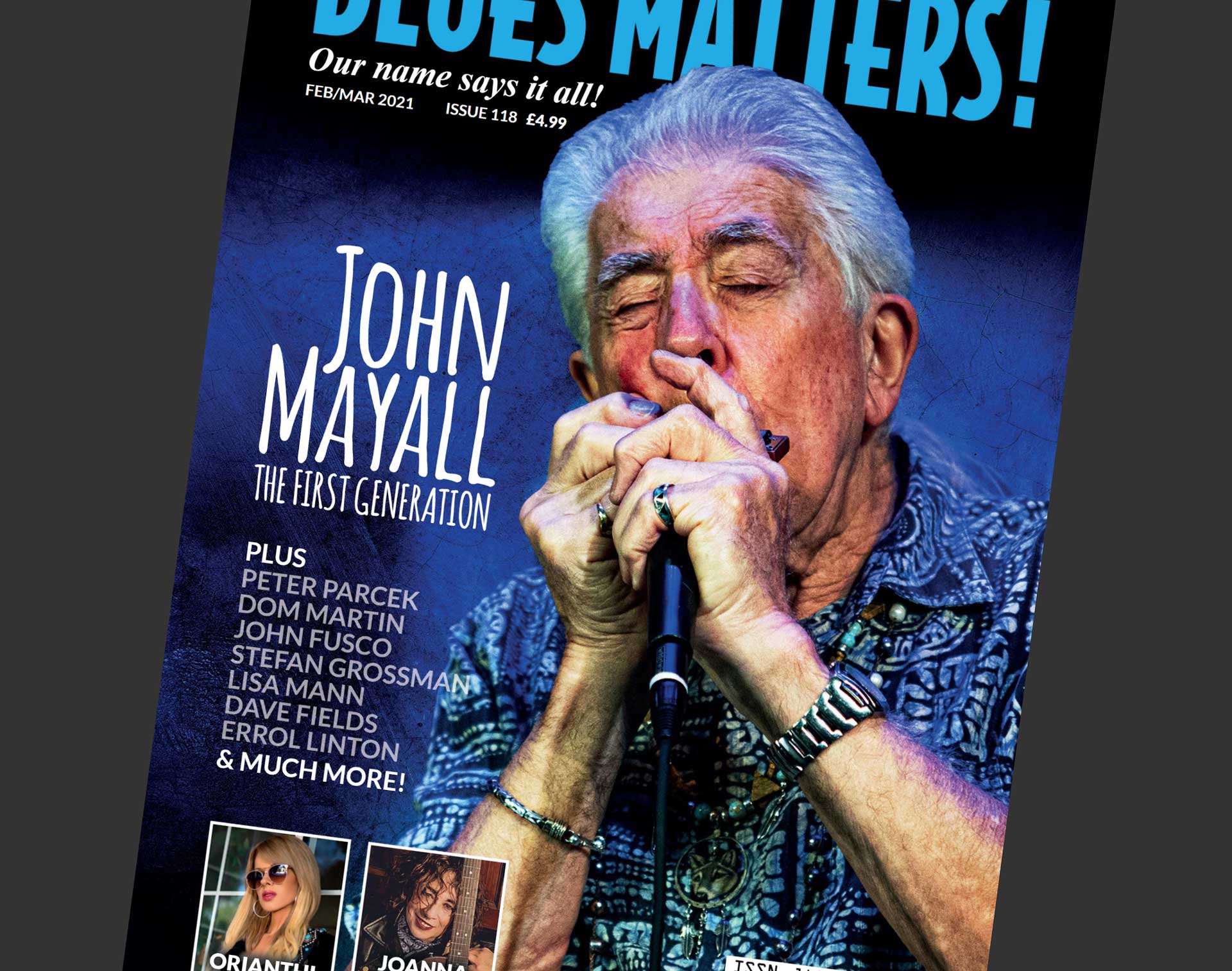 Image of John Mayall on the cover of Blues Matters Magazine